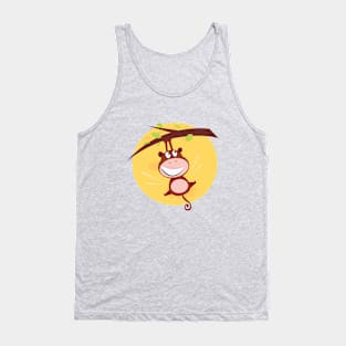 Cute Monkey hanging from Tree Tank Top